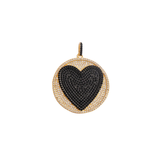 Midnight Love Charm ~ 14k Gold Plated Brass Charm