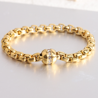 Lennox Magnetic Box Chain Bracelet – 18K Gold PVD Stainless Steel