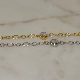 Maren Crystal Link Bracelet – Stainless Steel