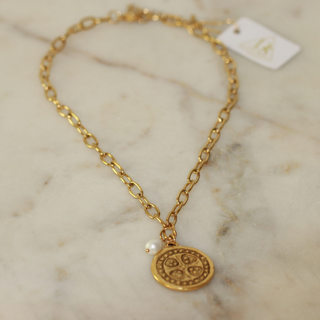 Nora Cross Coin Necklace