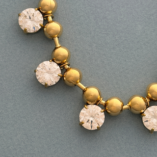 Crystal Drop Beaded Statement Necklace