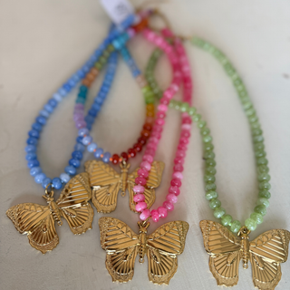 Lola Butterfly Gemstone Necklace