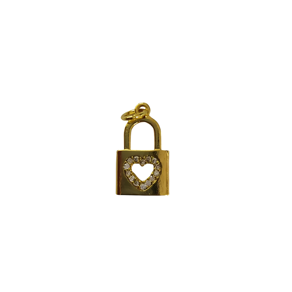 Mini Heart Lock Charm ~ 14k Gold Plated Brass Charm for Necklaces and Bracelets