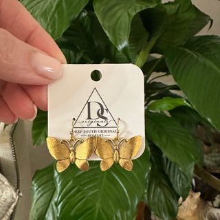Golden Flutter Earrings – Handcrafted in the USA