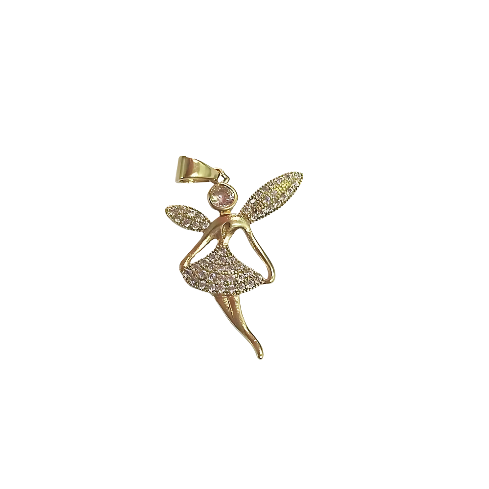 Enchanted Fairy Charm ~ 14k Gold Plated Brass Charm for Necklaces and Bracelets