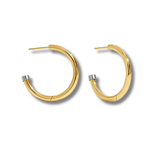 Everyday Two Tone Hoops 18k Gold Non Tarnish