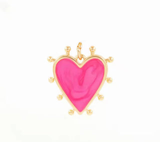 Pink Marbled Heart Charm ~ Deep South Originals