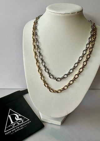 Tri-Oval Link Chain Necklace ~ Mini Links ~ Deep South Originals