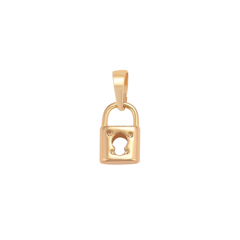 Golden Lock Charm - Elegant 18k Gold-Plated Lock Symbol Jewelry – Deep ...