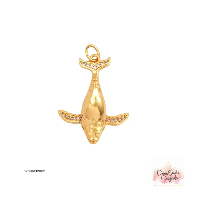 Golden Whale Charm -  - 