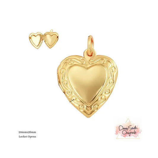 Heart Locket Charm -  - 