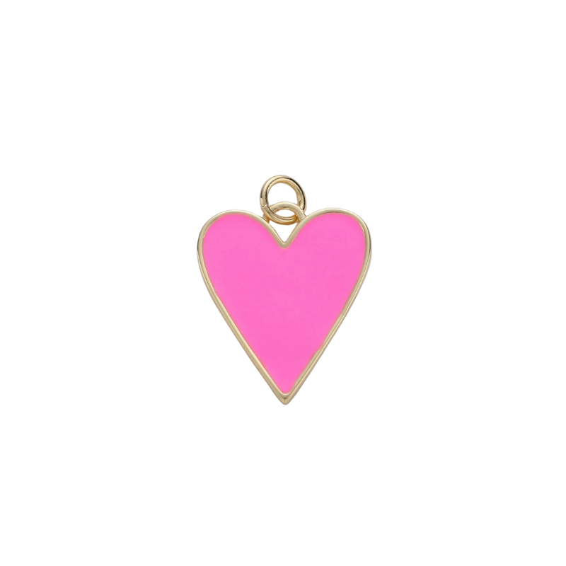 Hot Pink Heart Charm -  - 