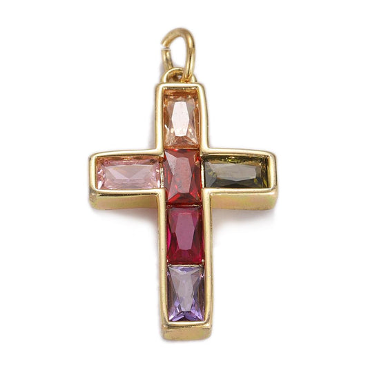 Colorful Cross Charm for Necklaces and Bracelets