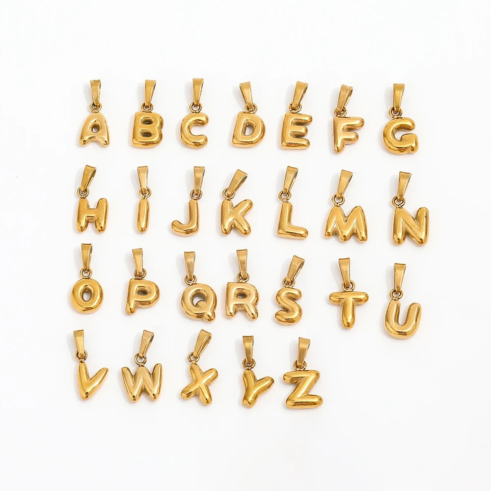 Bubble Letter Charms-Stainless