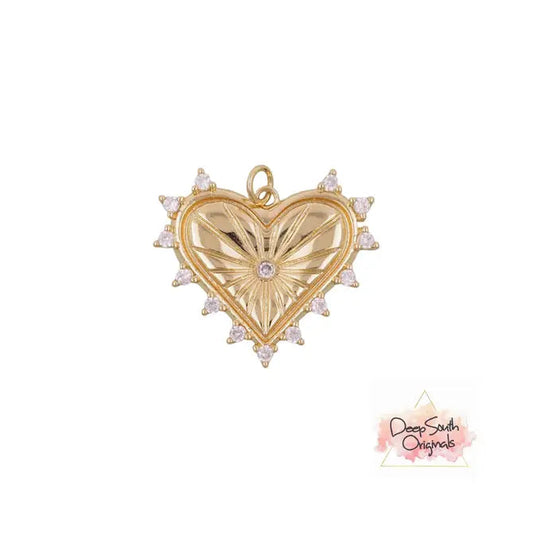 Jagged Heart Charm-Gold Filled -  - 