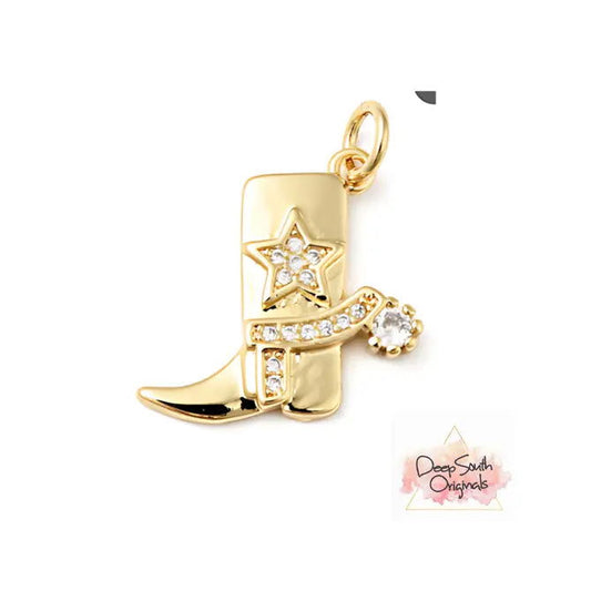 Pavé Gold Cowboy Boot -  - 