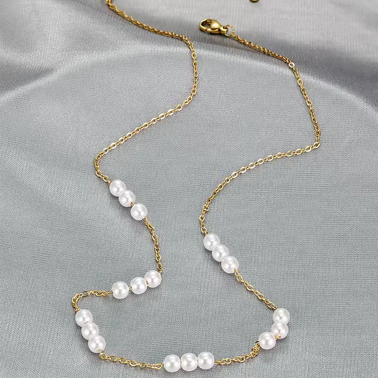 Pearl Cluster Necklace -  - 