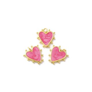 Pink Heart Charm -  - 