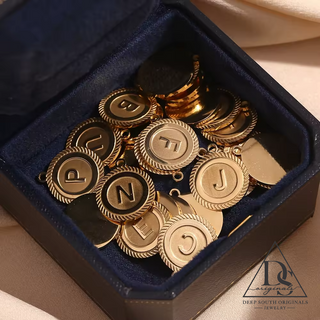 Round Coin Letter Set ~ 18k Stainless Steel -  - 