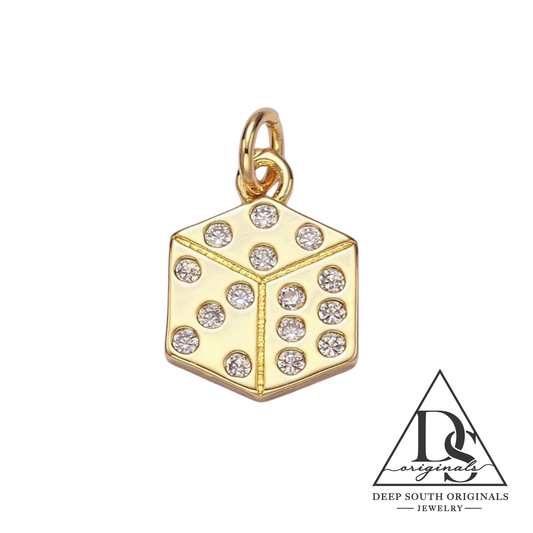 Sparkling Dice Charm~ Gold-Filled -  - 