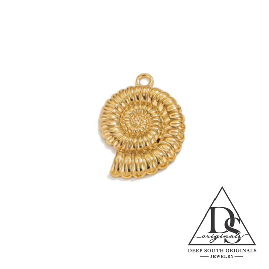 Sundial Shell Charm ~ Gold -  - 