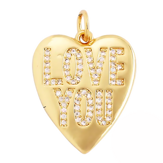 LOVE YOU Heart Charm ~ Deep South Originals