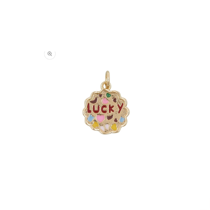 Lucky Coin Charm ~ 14k Gold Plated Brass Charm