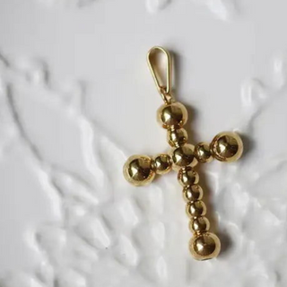 Large Beaded Cross Charm ~ Deep South Originals