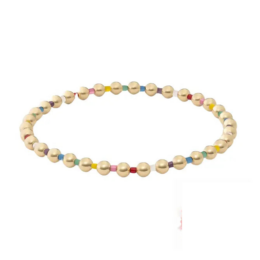 Chloe Bracelet 18k Gold Beaded Stretch