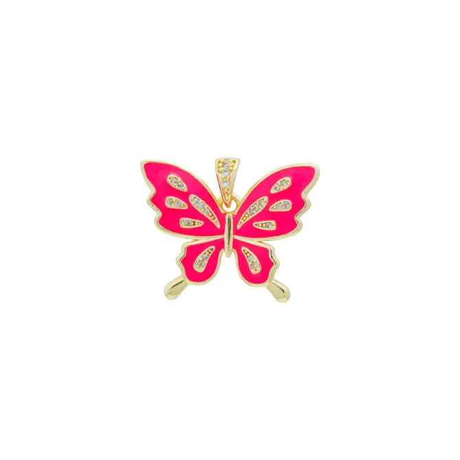 Coral Pink Butterfly Charm ~ Charm for Necklaces and Bracelets