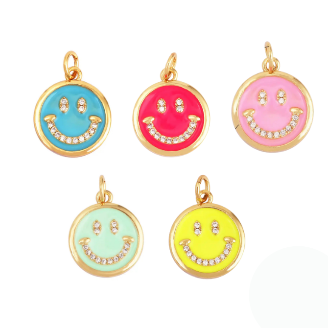 Smile Charm ~ 14k Gold Plated Brass Charm for Necklaces and Bracelets