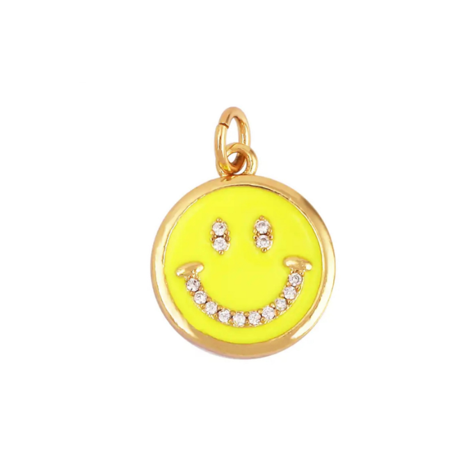 Smile Charm ~ 14k Gold Plated Brass Charm for Necklaces and Bracelets