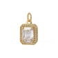 Diamond Pendant Charm  ~ 14k Gold Plated Brass Charm for Necklaces and Bracelets