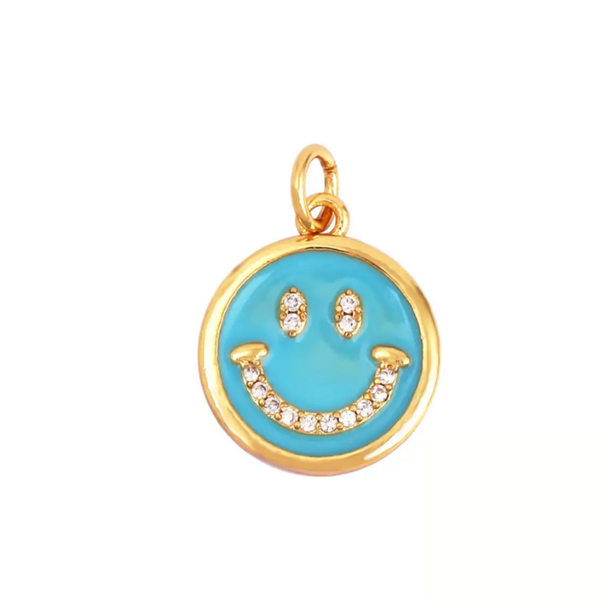 Smile Charm ~ 14k Gold Plated Brass Charm for Necklaces and Bracelets