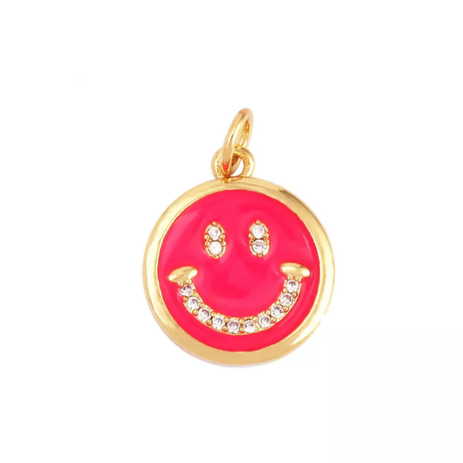 Smile Charm ~ 14k Gold Plated Brass Charm for Necklaces and Bracelets