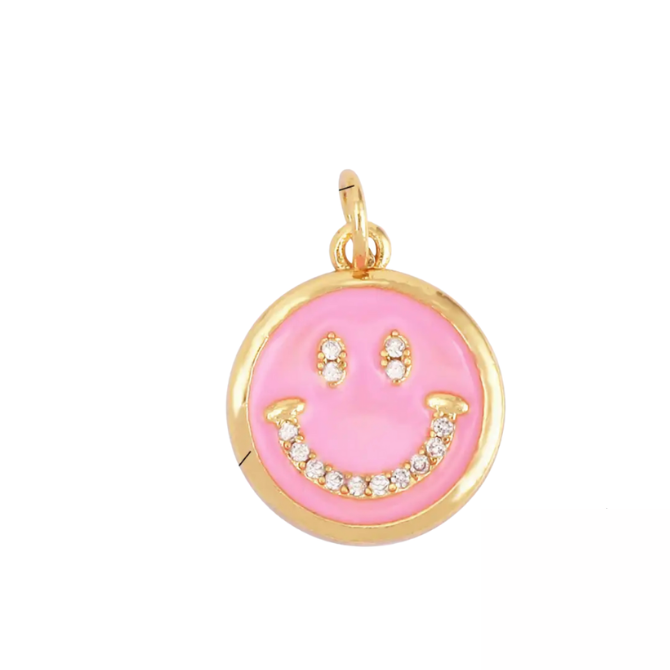 Smile Charm ~ 14k Gold Plated Brass Charm for Necklaces and Bracelets