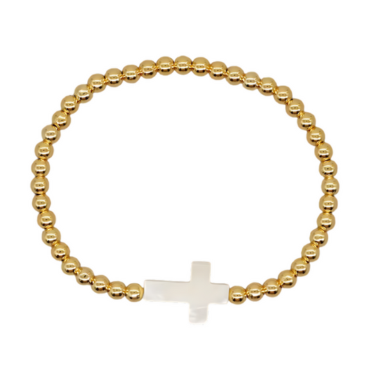 Sophia Pearl Cross Bracelet