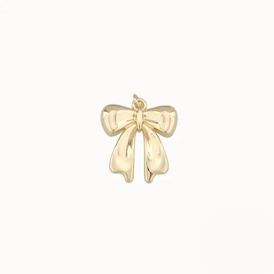 Southern Belle Bow Charm ~ 14k Gold Plated Brass Charm for Necklaces and Bracelets