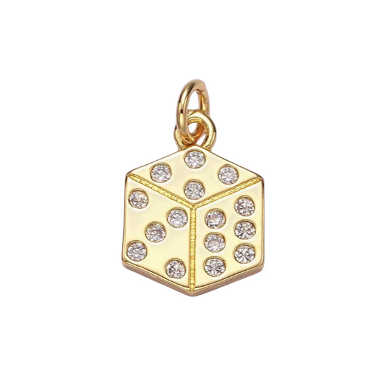 Sparkling Dice Charm~ Gold-Filled