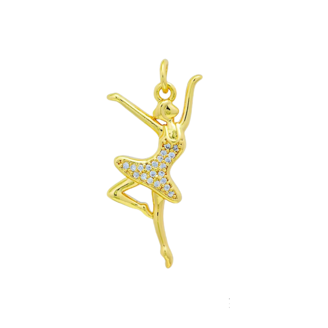 En Pointe Dancer Charm  ~ 14k Gold Filled Charm for Necklaces and Bracelets