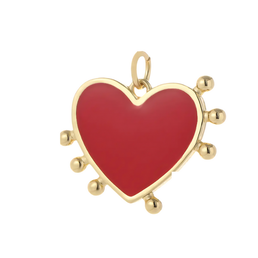 Starburst Heart Charm ~ 18k Gold Plated Brass