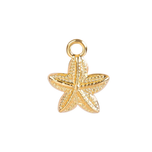 Starfish Charm ~ 18k Gold Plated Stainless Steel