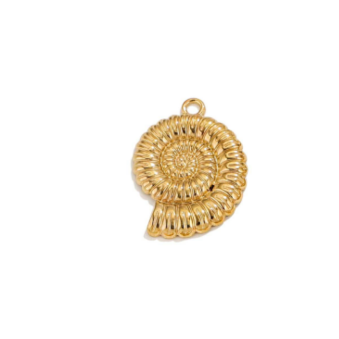 Sundial Shell Charm ~ 18k Gold Plated