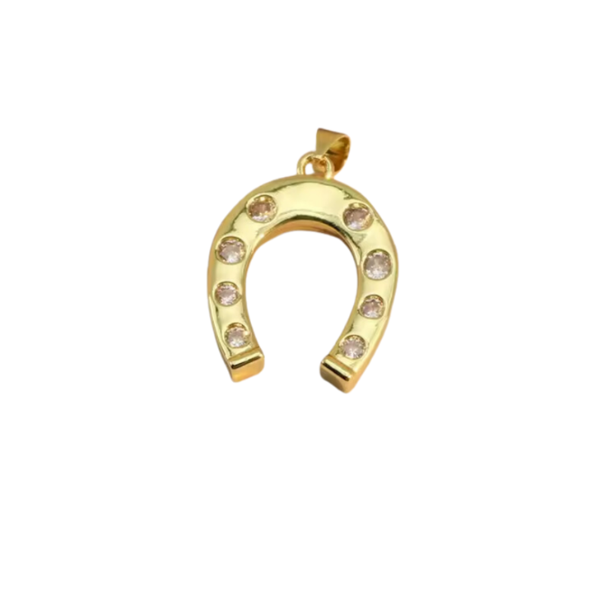 Fortune Horseshoe Charm~ 14k Gold Filled Charm for Necklaces and Bracelets