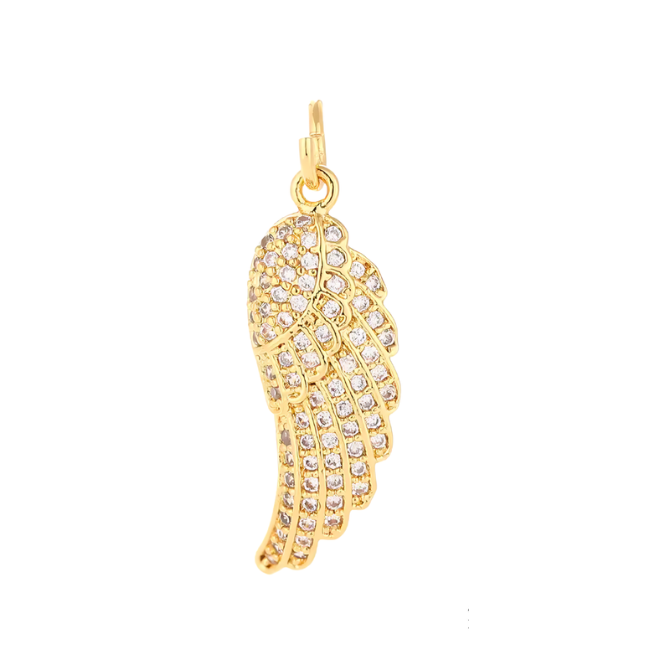 Angel Wing Charm ~ Gold Charm for Charm Necklaces and Bracelets