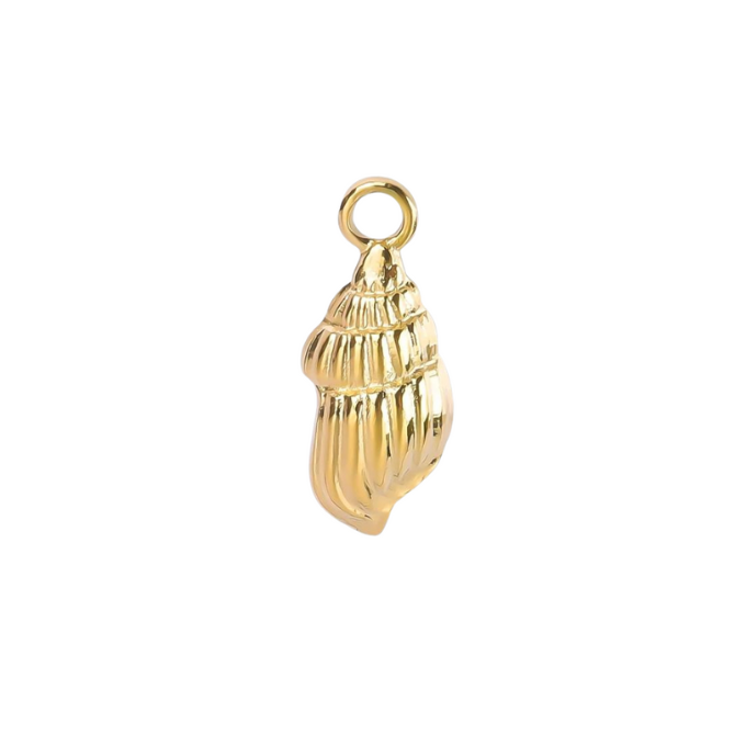 Gold Shell Charm ~ 18k Gold Plated Stainless Steel