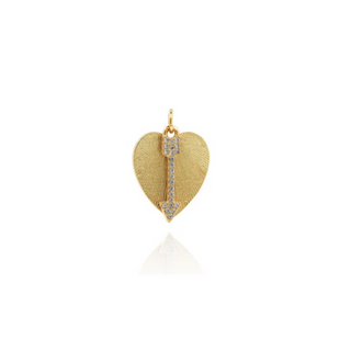 Brushed Gold Heart Charm ~ Deep South Originals