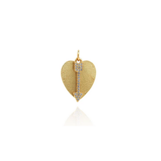 Golden Affection Heart Charm  ~ 14k Gold Filled Charm for Necklaces and Bracelets