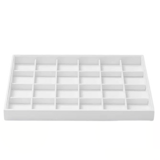 Branded White 24-Slot Leatherette Jewelry Tray ~ Deep South Originals
