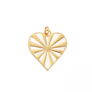 White Sunshine Heart Charm ~ Deep South Originals